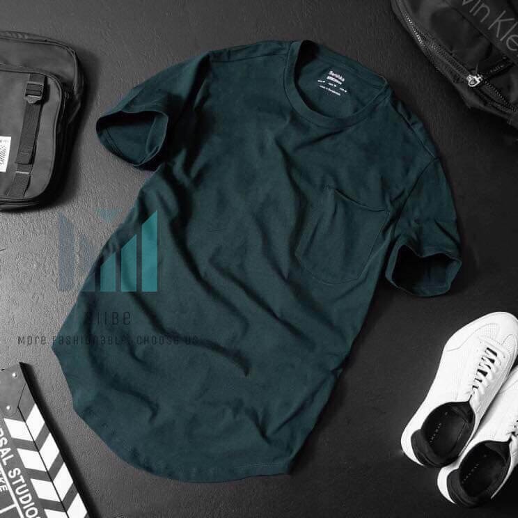 Áo thun UNISEX  trơn đơn giản có túi - Thời trang nam SIIBE