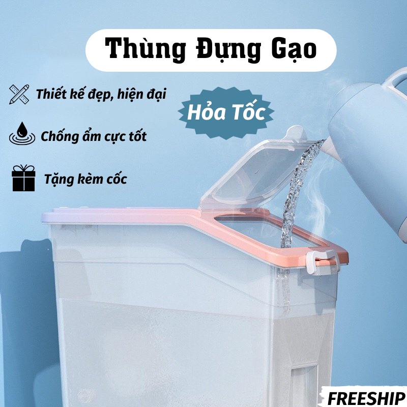 Thùng Nhựa Đựng Gạo Thùng Đựng Gạo Chống Bụi Bẩn Côn Trùng Không Bị Ẩm Mốc LEON OFFICIAL