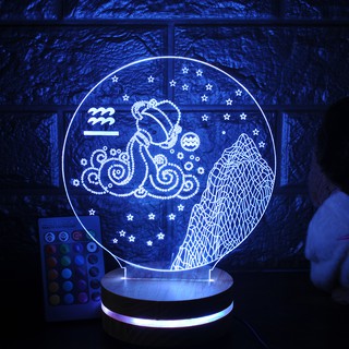 Đèn led 3D - Cung Hoàng Đạo - Bảo Bình