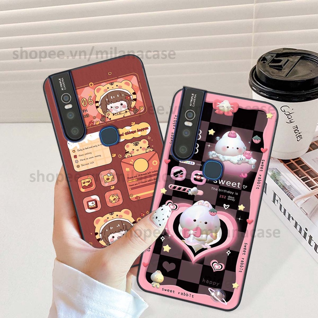 Ốp Vivo V15 / V15 Pro hình đồng hồ icon gấu mèo cute cực dễ thương ngộ nghĩnh