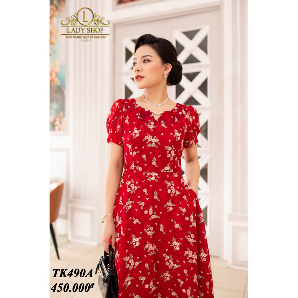 Đầm trung niên váy thiết kế thời trang cao cấp Ladyshop TK590 | BigBuy360 - bigbuy360.vn