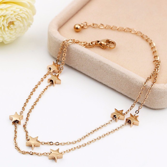 Lắc chân 2 tầng chuỗi ngôi sao Ti-Tan không đen