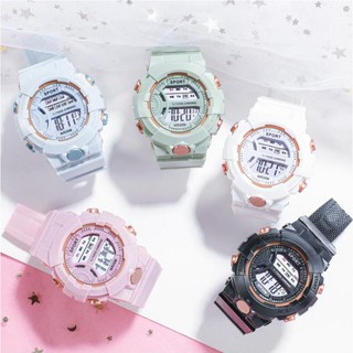 Lycra Đồng Hồ Thể Thao Màu macaron Thời Trang Cho Nam Nữ