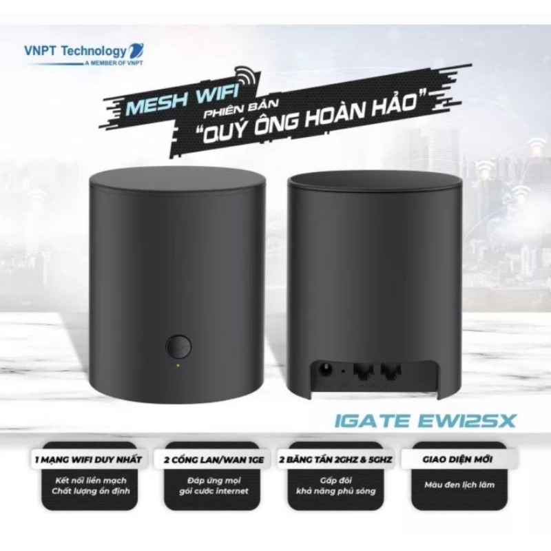 Wifi Mesh EW12SX Ac 1200mbs Siêu Mạnh - NEW - Bảo Hành 12 Tháng