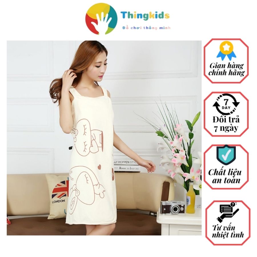 Khăn tắm đa năng 2 dây cao cấp liệu chất liệu cotton 70c140cm - Thingkids