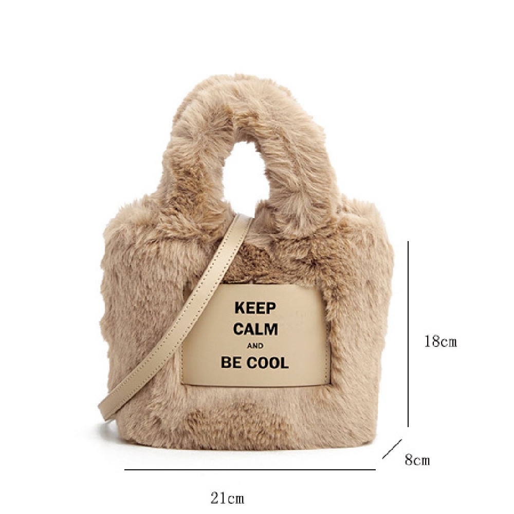 Túi Xách bucket Đeo Vai Phủ Bông Giữ Bình Tĩnh Thời Trang Cao Cấp