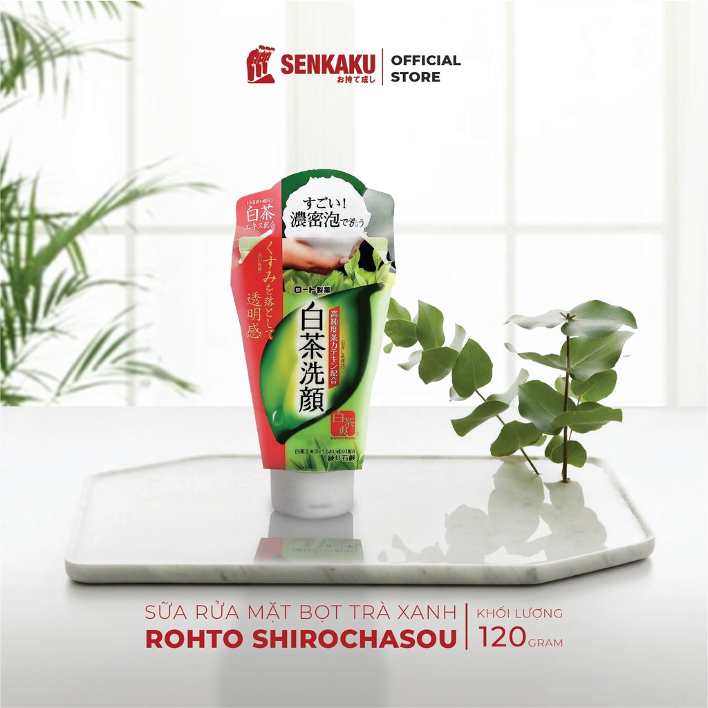 Sữa rửa mặt trà xanh Nhật Bản Rohto Shirochasou Green Tea Foam 120g