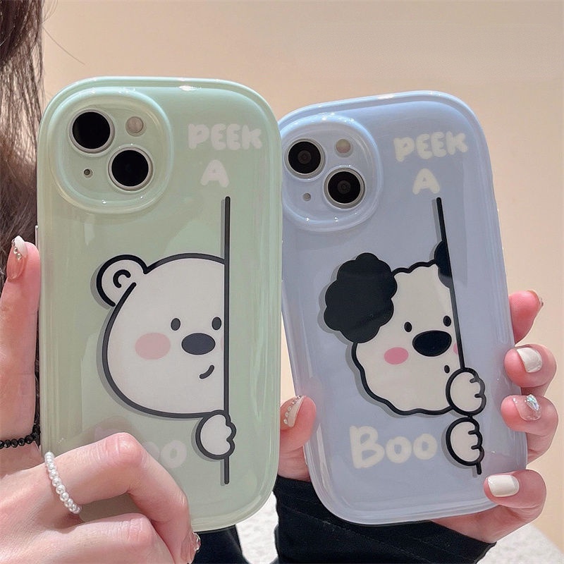 Ốp Điện Thoại Đệm Khí In Hình Gấu / Cún Dễ Thương Cho iphone 12 13 11 Pro Max X Xs Max Xr Yij5