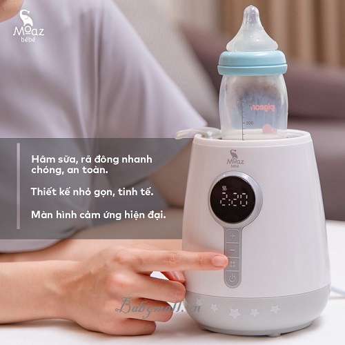 [BẢO HÀNH CHÍNH HÃNG] Máy Hâm Sữa Tiệt Trùng Siêu Tốc Moaz bebe Mb021