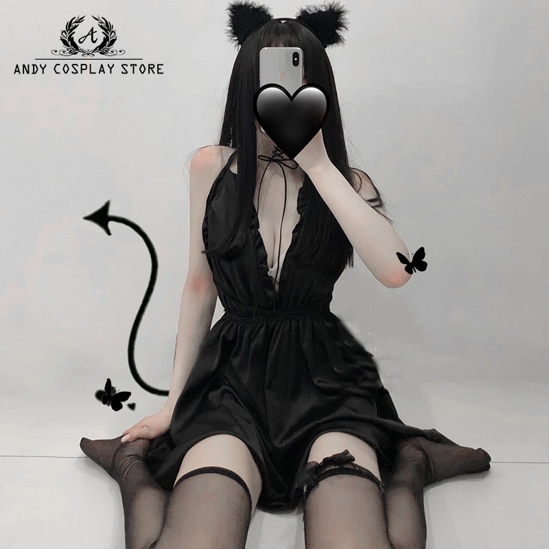 [CÓ SẴN] Váy ngủ xẻ chữ V sexy cute 24
