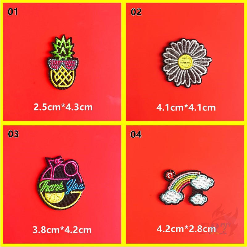 1 Miếng Dán Quần Áo Nhiều Màu Sắc Hình Trái Thơm / Cầu Vồng / Cúc / Rite 66