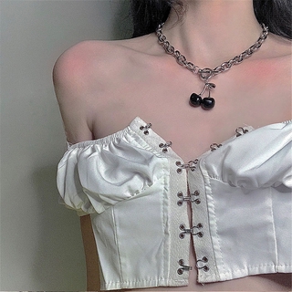 1 Vòng cổ Quả Cherry Đen Thời Trang Cho Nữ