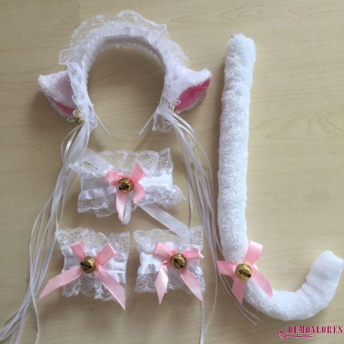 Trang phục cosplay anime tai mèo và đuôi làm quà tặng giáng sinh và tiệc Halloween cao cấp