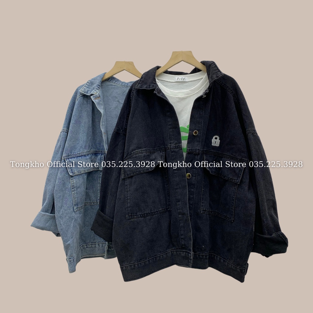 Áo khoác jean nữ BIGSIZE  form rộng túi nắp cao cấp áo khoác jean 361