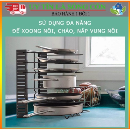 Giá để chảo, xoong, nồi, kệ gác vung nồi chảo thớt đa năng tiện lợi