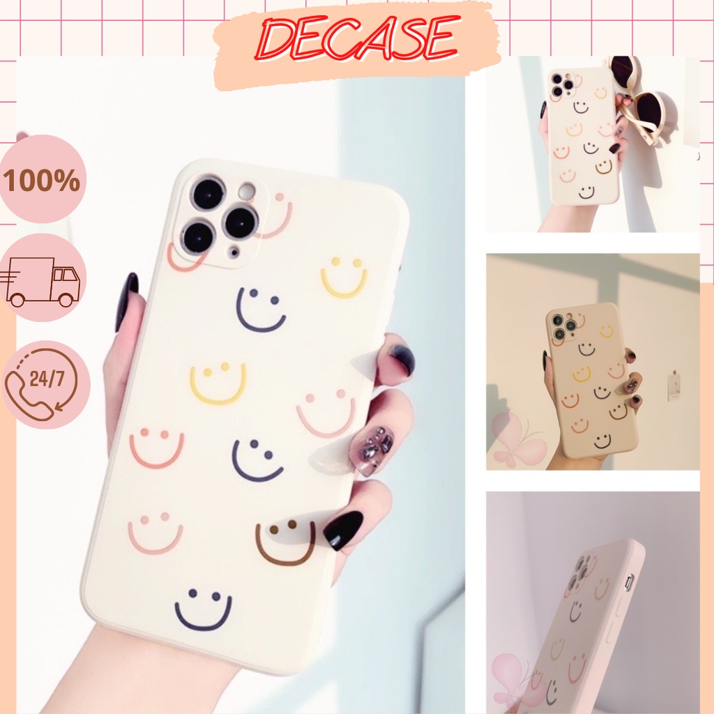 Ốp lưng iphone ✨DECASE's ✨ BASIC Mặt cười cạnh vuông 6/6plus/6s/6splus/7/7plus/8/8plus/x/xr/xs/11/12/13/pro/max/plus