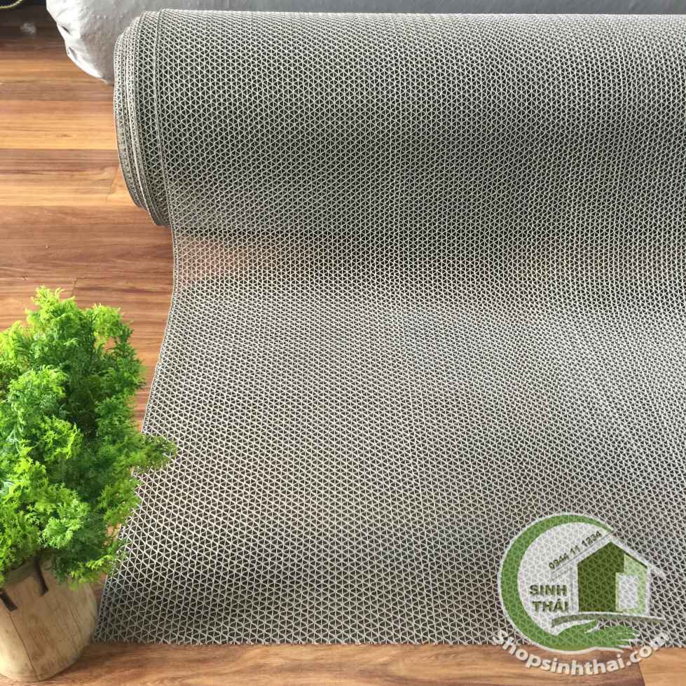 Thảm nhựa lưới chống trơn màu xám -