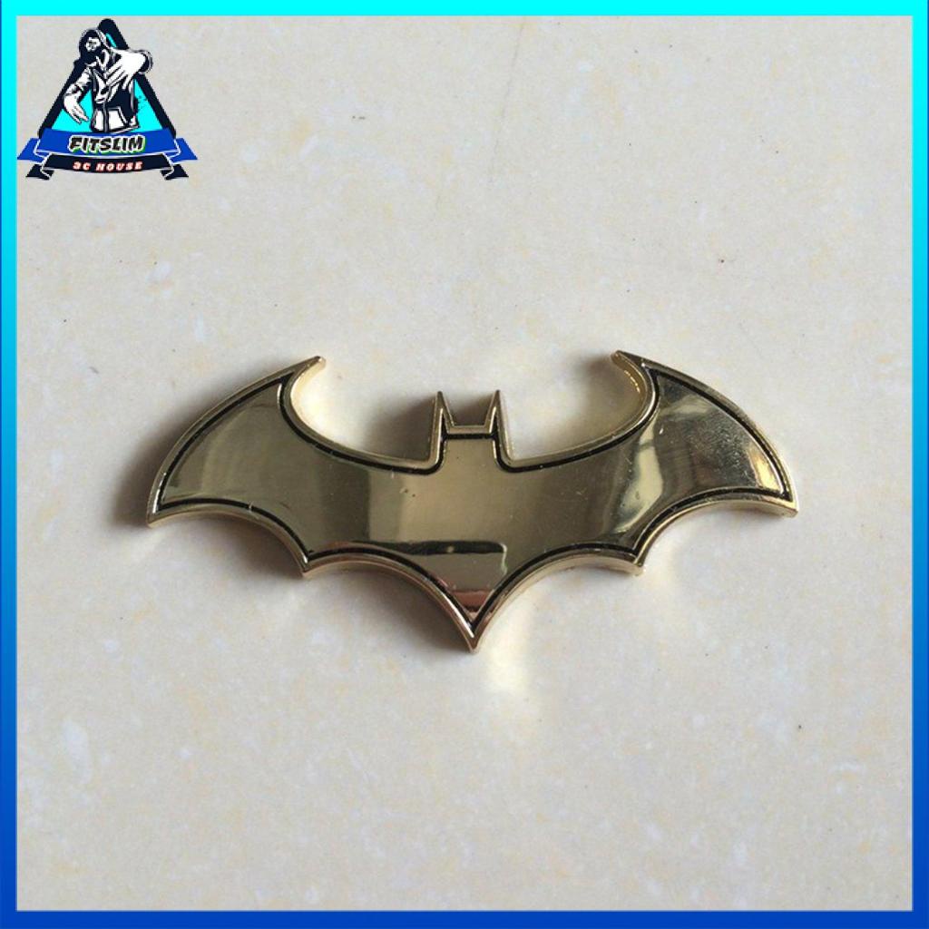 Miếng dán logo đuôi xe máy xe hơi decal hình dơi 3D bằng kim loại
