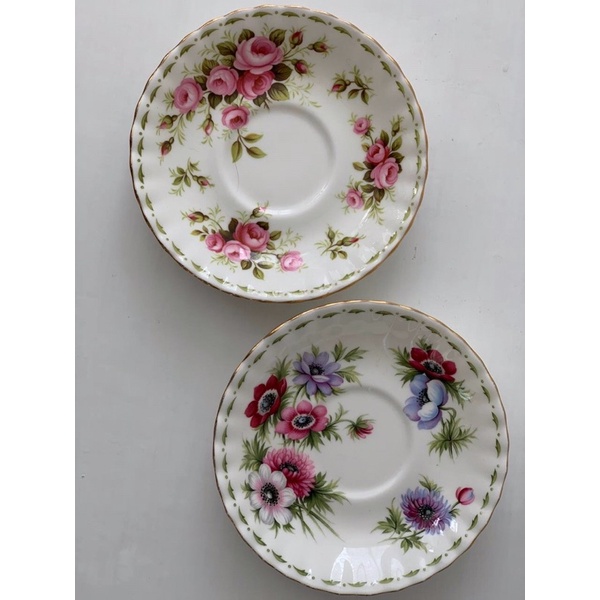 Dĩa Gốm style Âu RoYal Albert, để bánh, trang trí, sưu tầm - 14x2cm