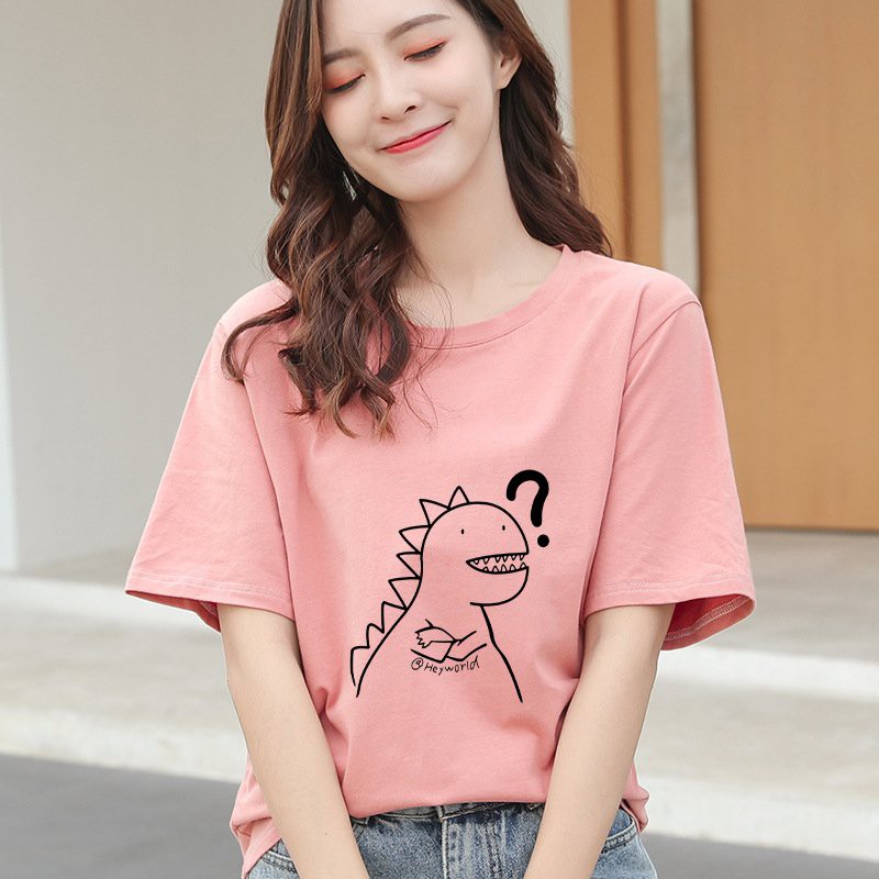 Áo Thun Nam Nữ Unisex Tay Lỡ In Nhiệt Hình Khủng Long Dấu Hỏi (ATIN05) | BigBuy360 - bigbuy360.vn