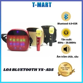 Loa bluetooth karaoke YS-a25 tặng kèm mic hát không dây, Loa buletooth xách tay có đèn LED, Bảo hành 6 tháng