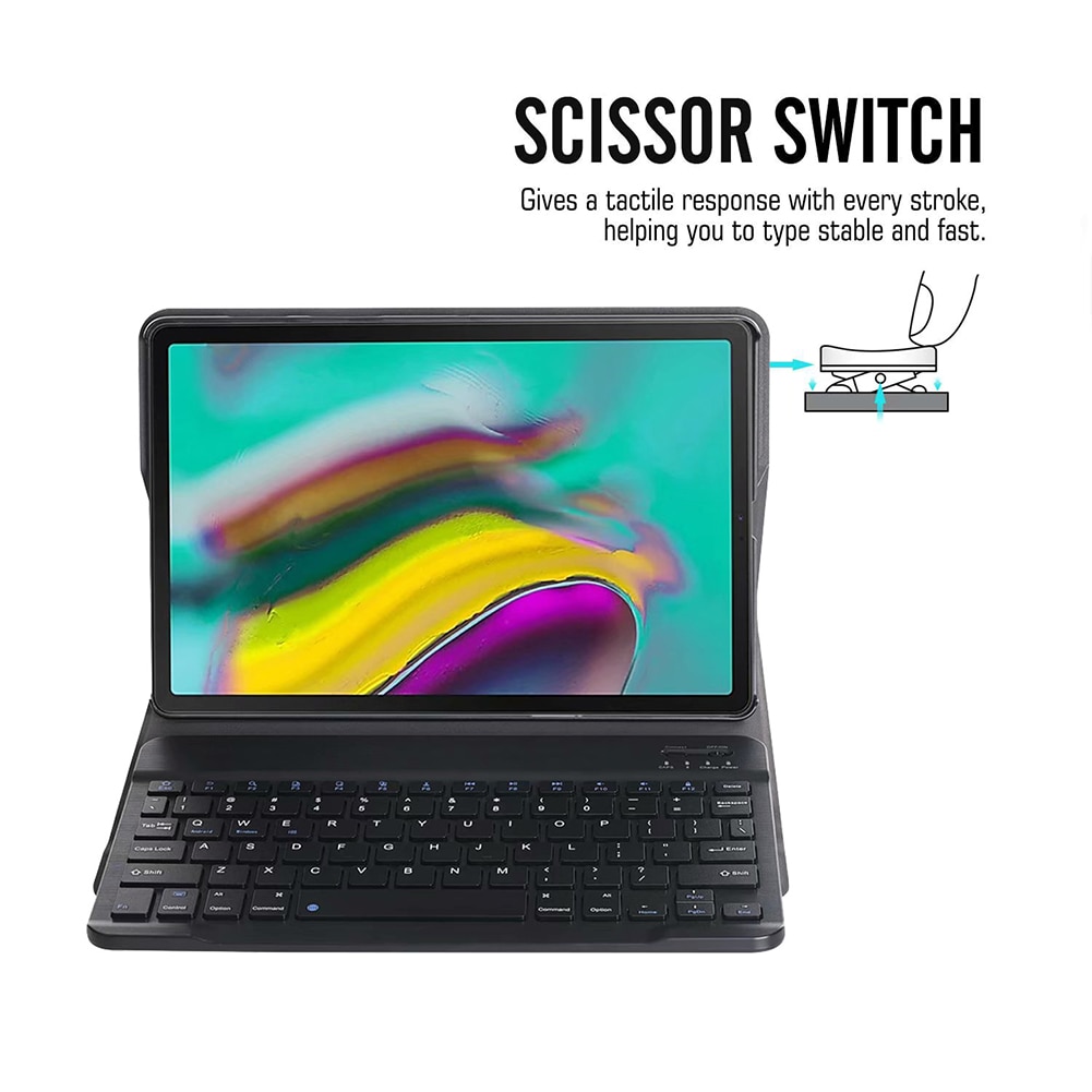 Backlit Wireless Keyboard for Samsung Galaxy Tab A 10.1 Tab A 10.5 A8.0 Cover PU Leather Stand Case with Pencil Holder