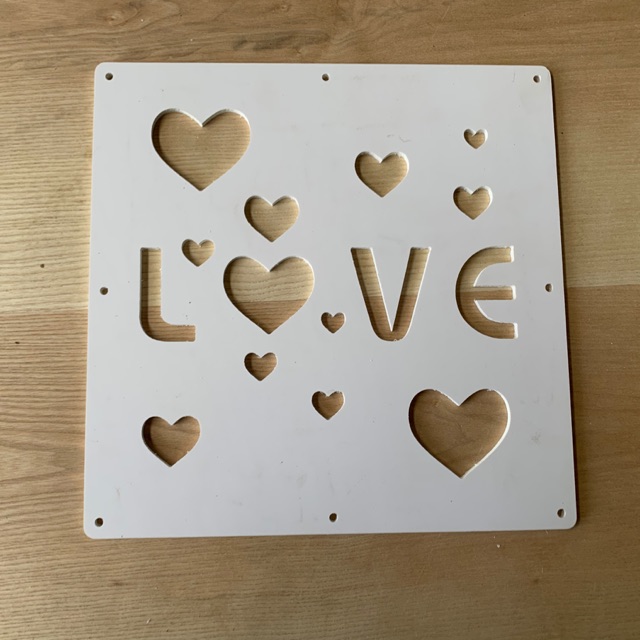 Vách ngăn hoa văn nhiều mẫu hình love trái tim kt 30x30cm