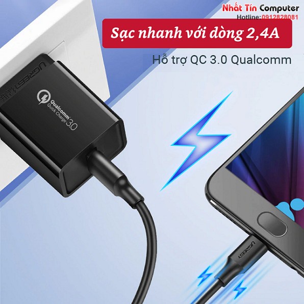 Cáp sạc micro USB dài 1m chính hãng Ugreen 60136 cao cấp