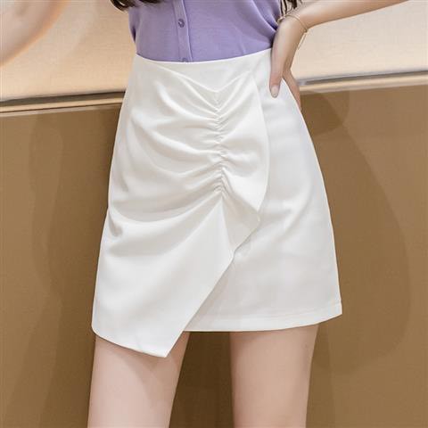 Chân váy chữ A dáng ngắn lưng cao vạt bèo trước cách điệu