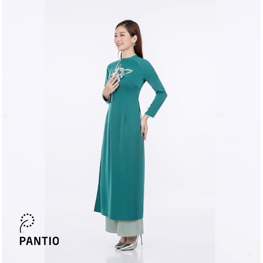 BDA50050 - Áo dài hoa dáng dài vải lụa - PANTIO