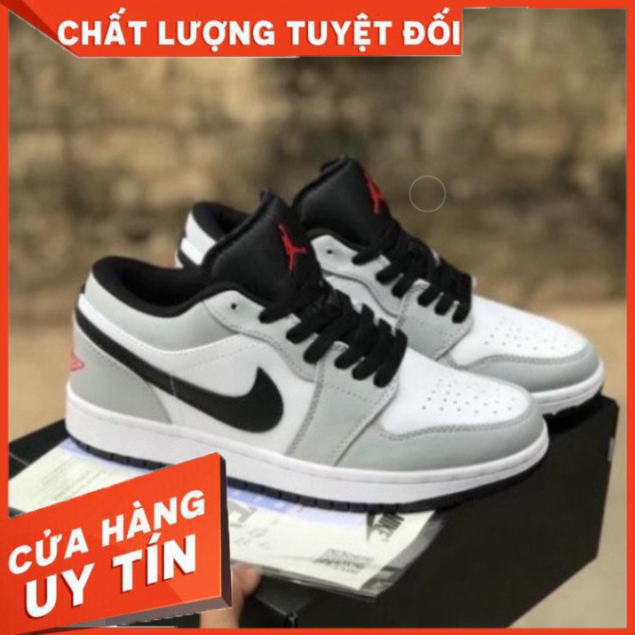 Giày 𝐉𝐨𝐫𝐝𝐚𝐧 1 low smoke grey màu xám, Giày JD1 low light smoke grey nam nữ bản đẹp đầy đủ bill box - Hàng nhập khẩ