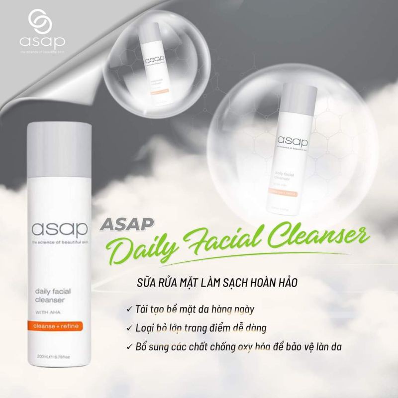 Sữa Rửa Mặt Asap Daily Facial Cleaser Da Dầu Mụn