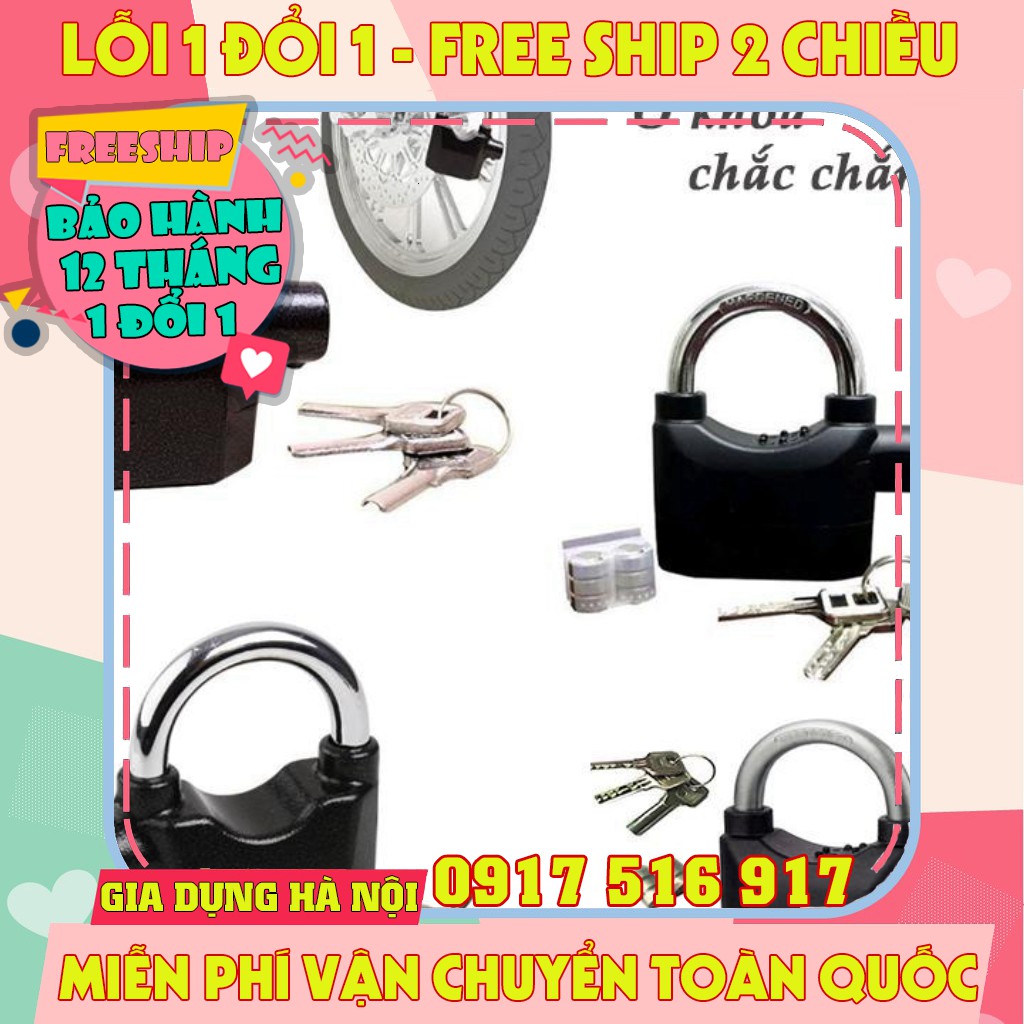 ổ khóa chống trộm cao cấp Alarm Lock, ổ khóa thông minh có còi báo động