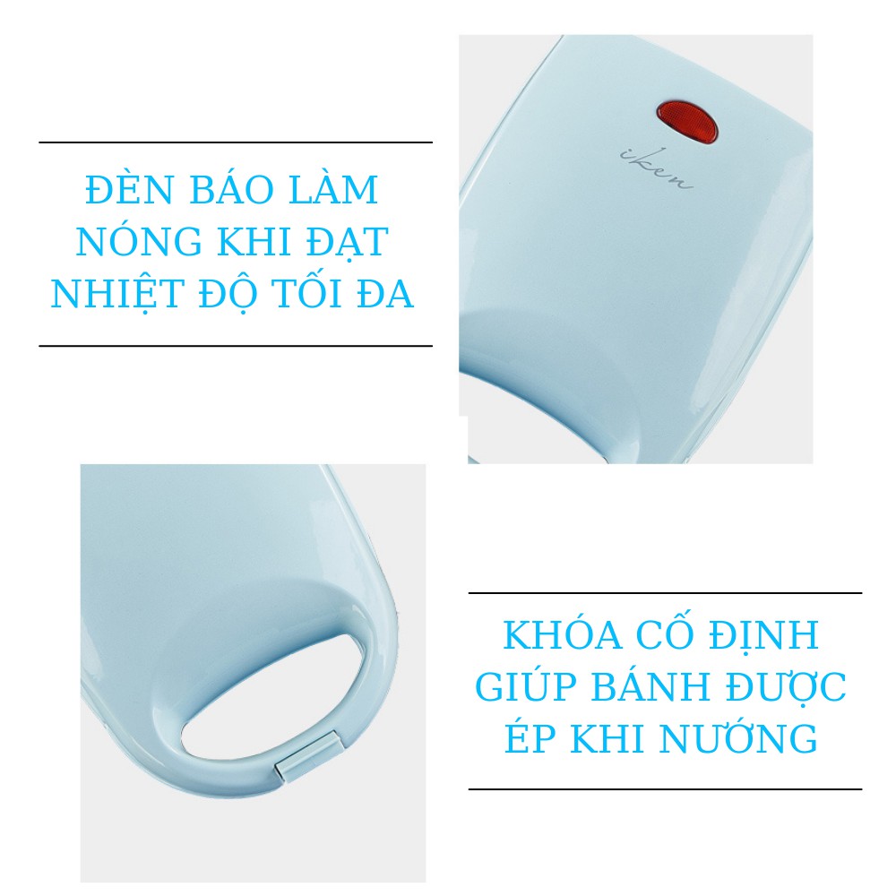 Máy Kẹp Nướng Bánh Mì 2 mặt dùng để ép sandwich rán trứng nướng thịt làm đồ ăn sáng TIME HOME.