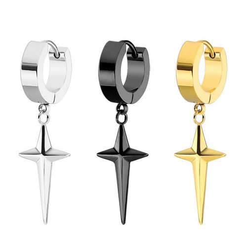 Bông Tai Nam Khoen Tròn Tòn Ten Titan Ko Đen TT 2563