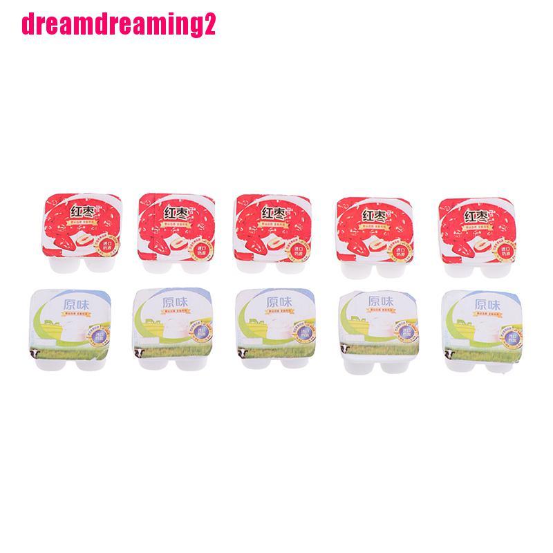 Bộ 10 Hộp Sữa Chua Đồ Chơi Mini Tỉ Lệ 1: 12