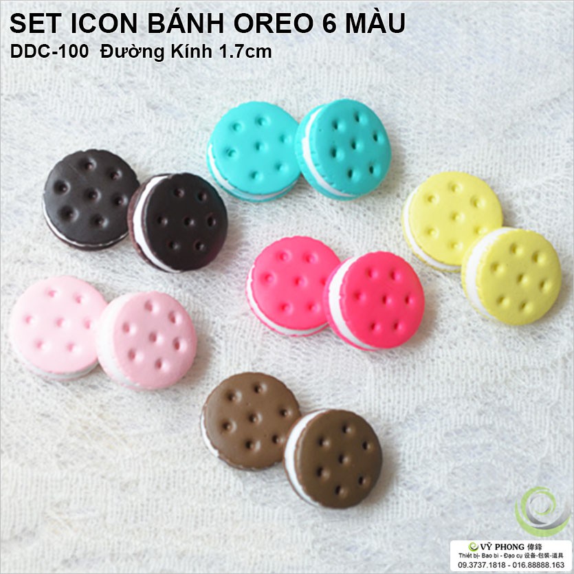 SET COMBO ICON LOGO 6 BÁNH OREO TRANG TRÍ DECOR ĐẠO CỤ CHỤP ẢNH SẢN PHẨM INS DDC-100