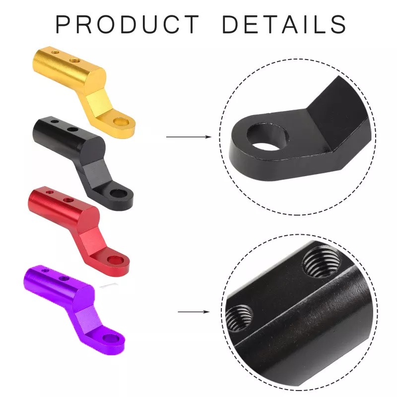 PopkozziPopkozzi phổ gương mở rộng khung Pát nhôm mở rộng CNC gắn chân gương - Giá gắn chân gương CNC đa năng xe máy
