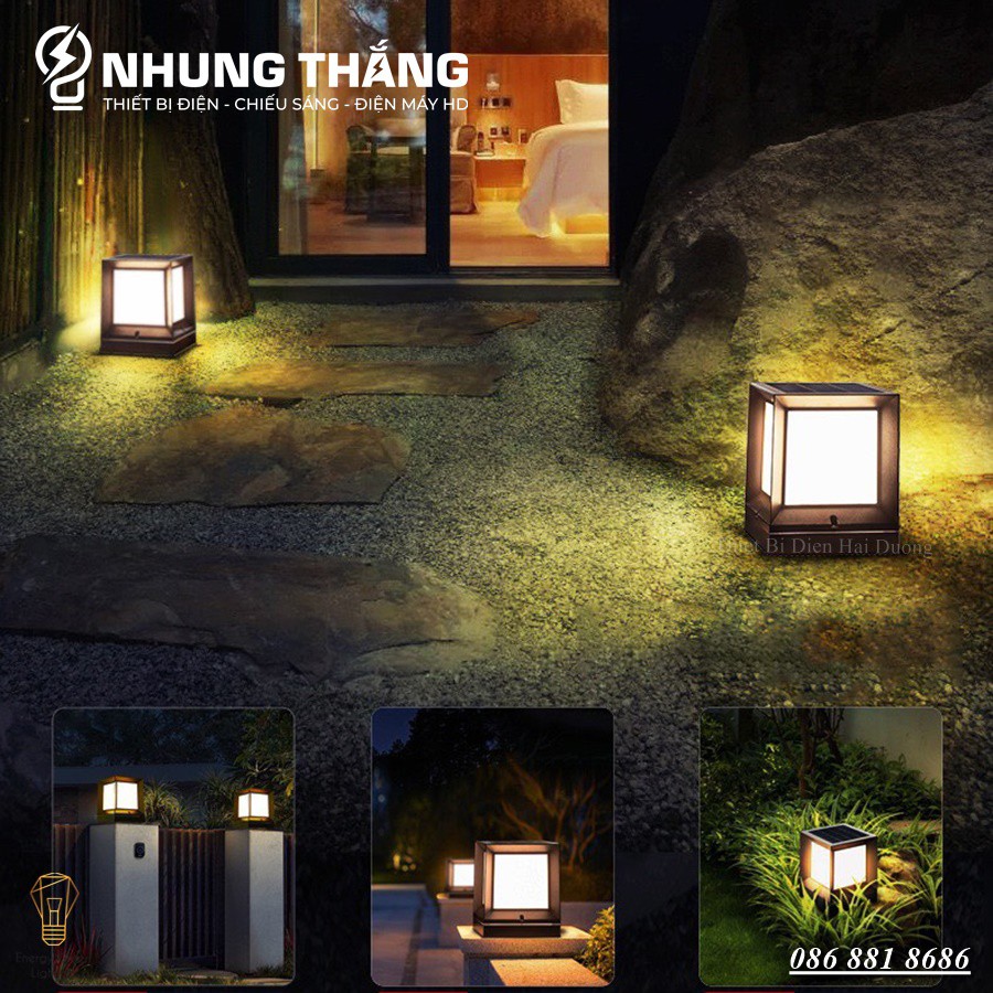 Đèn Sân Vườn Ngoài Trời LT-049 - Trụ Cổng Cột Đèn Hàng Rào Mái Hiên Chống Nước Cao Cấp Decor Vintage - Size 15cm