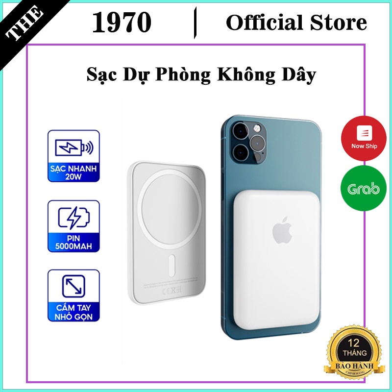 Sạc dự phòng không dây, sạc không dây ip ma.safe thích hợp cho tất cả các dòng máy có sạc k dây