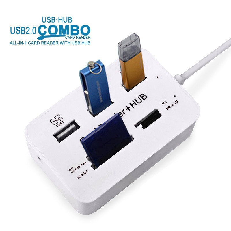 [MUMU] Bộ chia ba cổng USB 3.0 /2.0 kiêm đầu đọc thẻ nhớ tốc độ cao