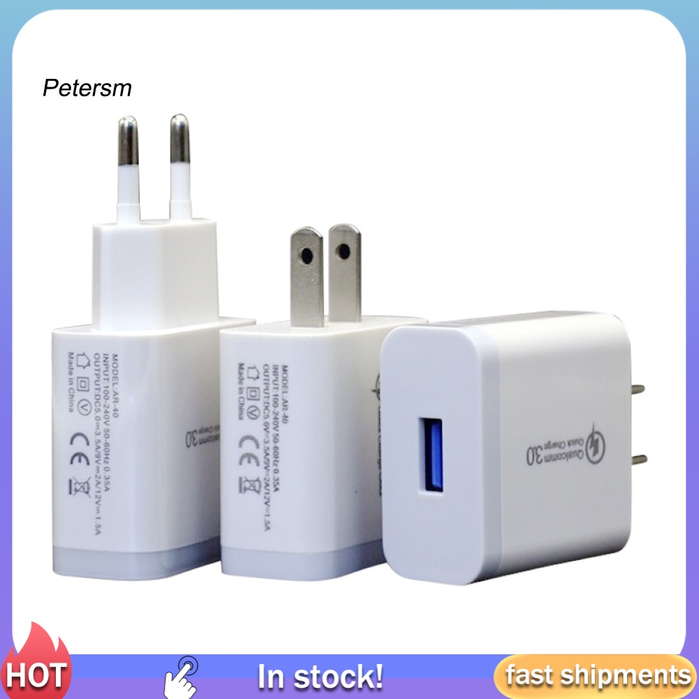 5V 3.5A QC3.0 Single USB Wall Plug-in AC Fast Charger Adapter for Phone Tablet