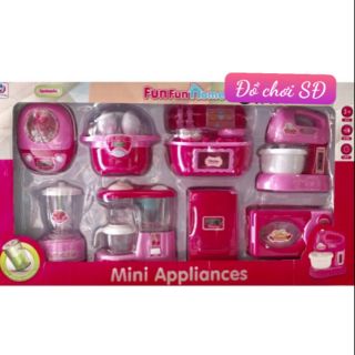 HỘP ĐỒ CHƠI BÉ GÁI 8 MÓN ĐỒ DÙNG TRONG NHÀ FUN FUN HOME MINI APPLIANCES