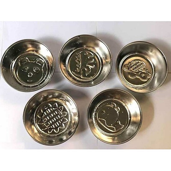 Combo 5 Khuôn Inox 304 Làm Bánh Flan Rau Câu, Bánh Da Lợn Hình Thú Ngộ Nghĩnh