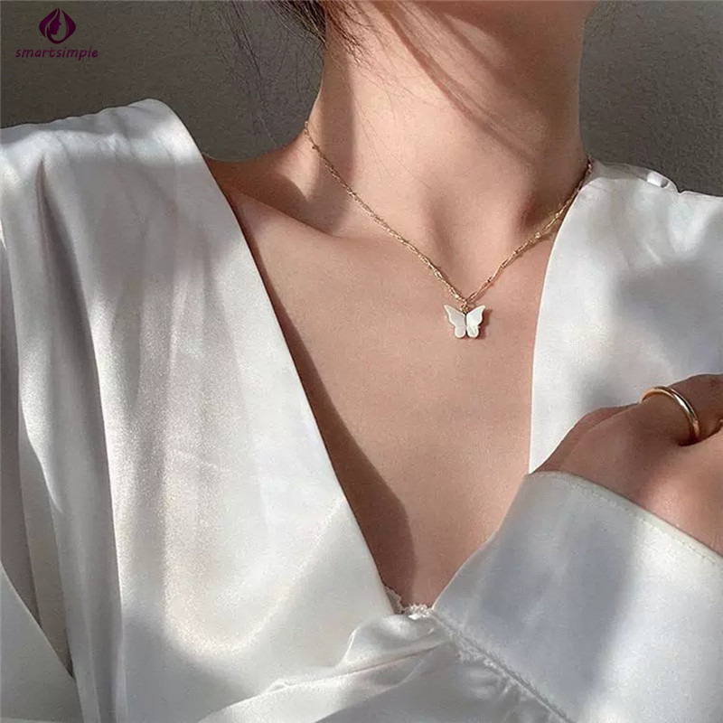 Dây Chuyền Mặt Hình Bươm Bướm Nhiều Màu Sắc