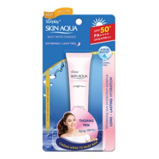 Sunplay skin aqua silky white essence spf50+, pa++++ : tinh chất dưỡng trắng