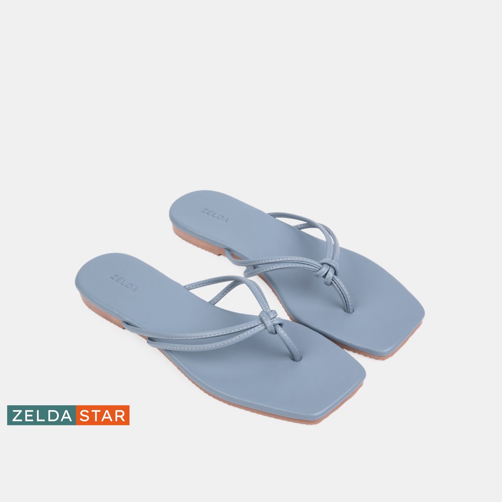 Dép xẹp nữ Zelda Star xỏ ngón quai thắt đế 1cm - DX0271020