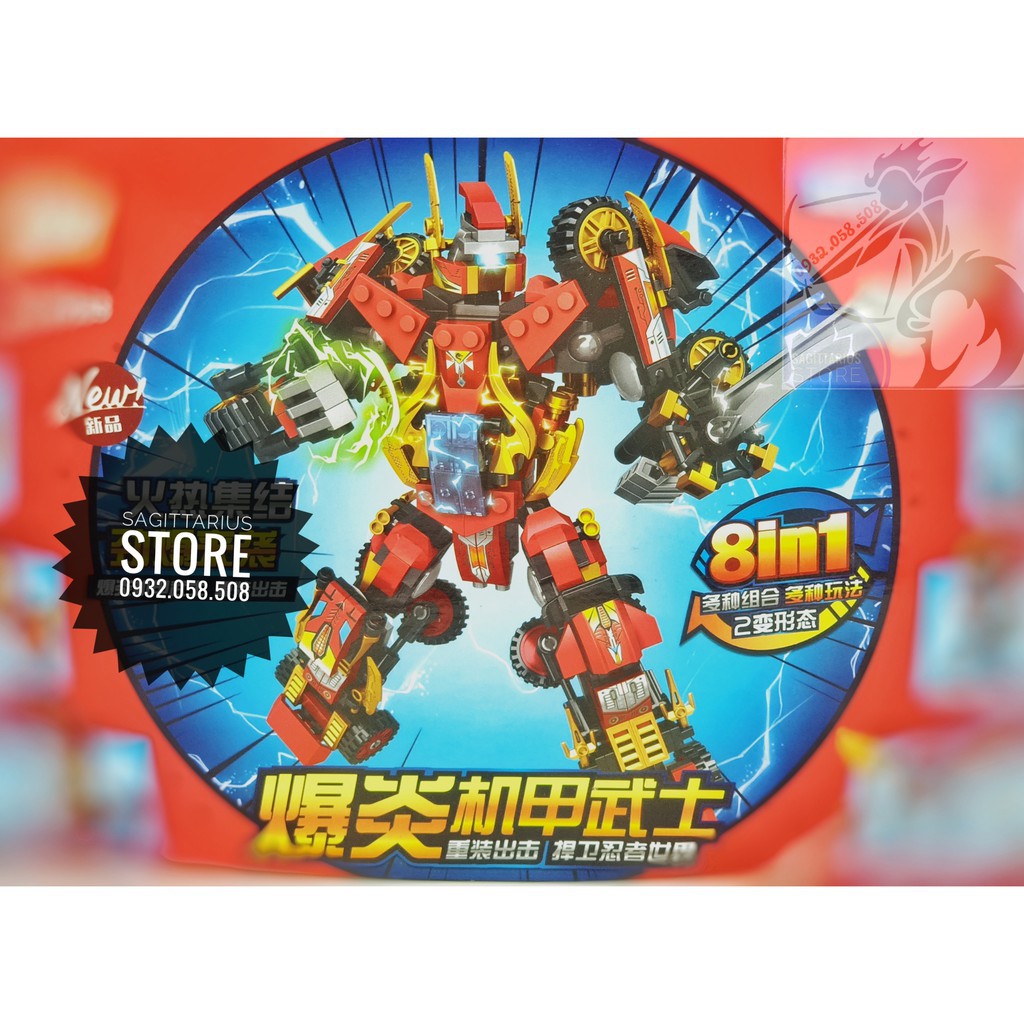 Lego OBM-99563 Lắp Ráp Robot Chiến Binh NinjaGo 8 in 1