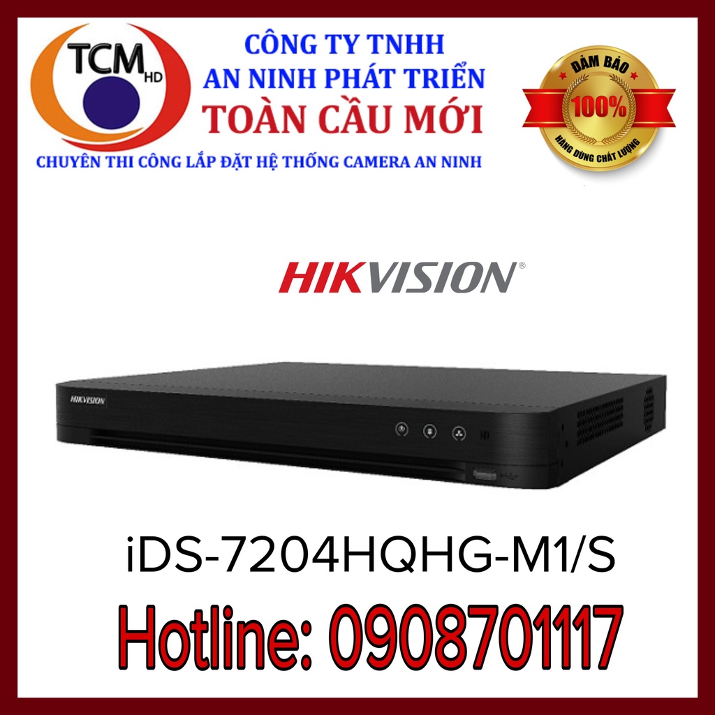 Đầu ghi thông minh 4 kênh HDTVI AcuSense HIKVISION iDS-7204HQHI-M1/S