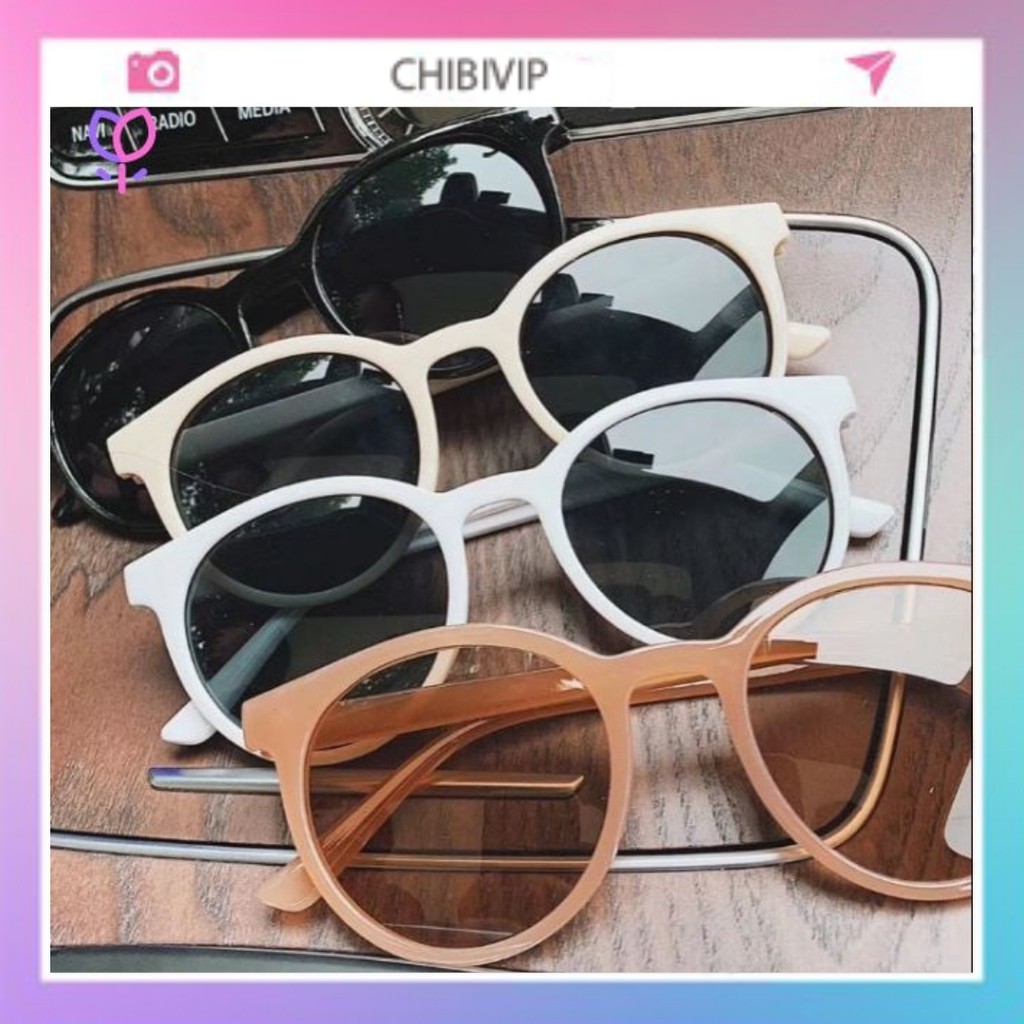 Kính Mát Gọng Tròn Chống Tia Uv400 Kiểu Dáng Cổ Điển Dành Cho Nữ CHIBIVIP K01
